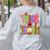 Retro Trick Or Teach Leopard Ghost Halloween Spooky Teacher Women's Sweatshirt Back Print Ash