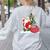 Santa Ugly Christmas Tree Lights Boston Terrier Dog Lover Women's Sweatshirt Back Print Ash