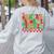 Santas Favorite Teacher Retro Groovy Christmas Xmas Women Women's Sweatshirt Back Print Ash