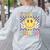 Second Grade Teachers Boys Girls Smile Face 2nd Grade Team Women's Sweatshirt Back Print Ash