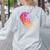 Sign Language Heart ASL For Deaf Teacher Women's Sweatshirt Back Print Ash Sign Language Heart ASL For Deaf Teacher Women's Sweatshirt Back Print Ash
