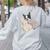 Sleepy Boston Terrier Pajama Men Women Kids Women's Sweatshirt Back Print Ash