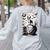 Spooky Halloween Moon Boston Terrier Boston Bull Bostie Women's Sweatshirt Back Print Ash