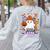 Spooky Para Crew Ghost Halloween Paraprofessional Teacher Women's Sweatshirt Back Print Ash