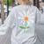Teach Love Inspire Teachers Inspirational Flower Teachers Women's Sweatshirt Back Print Ash