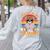 I Teach In My Pajamas Teacher Sunset Bear Retro Women's Sweatshirt Back Print Ash