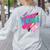 Teacher 90s Retro Colorful Teacher Of The 90s Back To School Women's Sweatshirt Back Print Ash