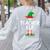 The Teacher Elf Matching Family Christmas Women's Sweatshirt Back Print Ash