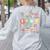 Teacher Groovy Play Is Learning Back To School Women's Sweatshirt Back Print Ash Teacher Groovy Play Is Learning Back To School Women's Sweatshirt Back Print Ash