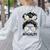 Teacher Para Life Tee Paraprofessional Cute Messy Bun Women's Sweatshirt Back Print Ash