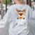 Teacher Squad Red Plaid Rudolph Reindeer Christmas Women's Sweatshirt Back Print Ash