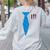 Teacher Tie & Pocket Protector Costume School Women's Sweatshirt Back Print Ash