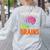 Teachers Love Brains Halloween 2025 Skeleton Costume Women's Sweatshirt Back Print Ash Teachers Love Brains Halloween 2025 Skeleton Costume Women's Sweatshirt Back Print Ash
