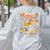 Team TK Crew Preppy Coquette Bow Pumpkin Fall TK Teacher Women's Sweatshirt Back Print Ash