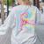 Tie Dye 2nd Grade Typography Team Second Grade Teacher Women's Sweatshirt Back Print Ash Tie Dye 2nd Grade Typography Team Second Grade Teacher Women's Sweatshirt Back Print Ash