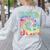 Tie Dye Teaching Social Studies Is My Jam Sunglasses Teacher Women's Sweatshirt Back Print Ash