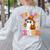 Trick Or Teach Cute Ghost Coffee Pumpkins Halloween Teacher Women's Sweatshirt Back Print Ash