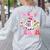 Trick Or Teach Halloween Teacher Floral Ghost Groovy Women's Sweatshirt Back Print Ash Trick Or Teach Halloween Teacher Floral Ghost Groovy Women's Sweatshirt Back Print Ash