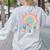 Twinning With My Teacher Bestie Rainbow Matching Teachers Women's Sweatshirt Back Print Ash