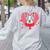 Valentine's Day Boston Terrier Heart Women's Sweatshirt Back Print Ash