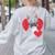 Valentine's Day Boston Terrier Women's Sweatshirt Back Print Ash