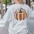 Vintage Book Pumpkin Autumn Fall Librarians Bookworm Teacher Women's Sweatshirt Back Print Ash