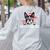 Vintage Boston Terrier Dad American Flag Father's Day Women's Sweatshirt Back Print Ash