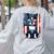 Vintage Boston Terrier Dog American US USA Flag Pets Dogs Women's Sweatshirt Back Print Ash