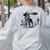Vintage Boston Terrier UFO Western Wild West Dog Mom Dad Women's Sweatshirt Back Print Ash