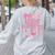 Women Teacher In Progress Coquette Pink Bow Future Teacher Women's Sweatshirt Back Print Ash