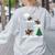 Xmas Lighting Tree Santa Riding Boston Terrier Christmas Women's Sweatshirt Back Print Ash
