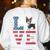 4th Of July Decor Patriotic LOVE Boston Terrier USA Flag Women's Sweatshirt Back Print White