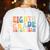 8th Grade Dream Team Teachers Boys Kids Retro Back To School Women's Sweatshirt Back Print White 8th Grade Dream Team Teachers Boys Kids Retro Back To School Women's Sweatshirt Back Print White