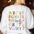 ABC Animals Alphabet Graphic Boys Girls Kindergarten Teacher Women's Sweatshirt Back Print White ABC Animals Alphabet Graphic Boys Girls Kindergarten Teacher Women's Sweatshirt Back Print White