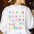 ABC Sign Language Chart Teacher Hand Letter Alphabet ASL Women's Sweatshirt Back Print White ABC Sign Language Chart Teacher Hand Letter Alphabet ASL Women's Sweatshirt Back Print White