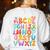 Alphabet A-Z ABC Kids Back To School Pre K Teachers Women's Sweatshirt Back Print White Alphabet A-Z ABC Kids Back To School Pre K Teachers Women's Sweatshirt Back Print White