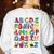 Alphabet Animals ABCs Zoo Kids Boys Girls Teacher Women's Sweatshirt Back Print White