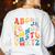 Alphabet Hi Back To School ABC Pre K Kindergarten Teacher Women's Sweatshirt Back Print White Alphabet Hi Back To School ABC Pre K Kindergarten Teacher Women's Sweatshirt Back Print White
