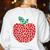 Apple Dot Pattern Art Teacher Appreciation Men Women Humor Women's Sweatshirt Back Print White Apple Dot Pattern Art Teacher Appreciation Men Women Humor Women's Sweatshirt Back Print White