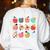 Art Apples Back To School For Teacher Student Women's Sweatshirt Back Print White Art Apples Back To School For Teacher Student Women's Sweatshirt Back Print White