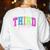Back To School Neon Checkered Third Grade Colorful Teacher Women's Sweatshirt Back Print White Back To School Neon Checkered Third Grade Colorful Teacher Women's Sweatshirt Back Print White