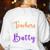 The Best Teachers Are A Bit Batty Teacher Bat Halloween Women's Sweatshirt Back Print White The Best Teachers Are A Bit Batty Teacher Bat Halloween Women's Sweatshirt Back Print White