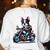 Biker Boston Terrier Dog Riding Motorbike Women's Sweatshirt Back Print White