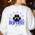 Blue Bobcats School Spirit Coquette Bow Mascot Teacher Women's Sweatshirt Back Print White Blue Bobcats School Spirit Coquette Bow Mascot Teacher Women's Sweatshirt Back Print White