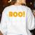 Boo I'm Your Homework Halloween Teacher Costume Women's Sweatshirt Back Print White