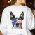 Boston Terrier 4th Of July Merica Men Women USA Flag Vintage Women's Sweatshirt Back Print White