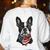 Boston Terrier American Flag Women's Sweatshirt Back Print White