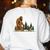Boston Terrier Bigfoot Dog Walking Dog Mom Dad Kids Women's Sweatshirt Back Print White