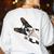 Boston Terrier Bostie Dog Kids Men Women's Sweatshirt Back Print White