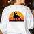 Boston Terrier Bostie Sunset Retro Dog Pet Mom Dad Women's Sweatshirt Back Print White